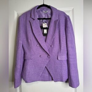 Fashion Nova Lavender Double-Breasted Blazer